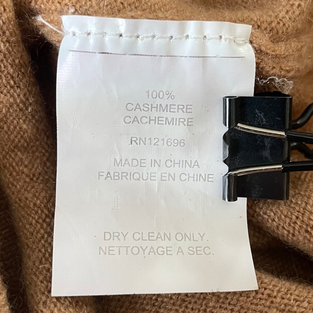DemyLee New York 100%‎ Cashmere Oversized Knit Sweater Dress Camel Brown Small - Picture 9 of 9